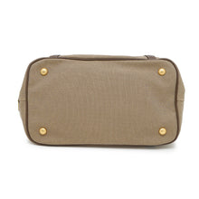 将图像加载到图库查看器中，PRADA Logo Jacquard 2-way Tote Bag Brown/KhakiBN1841 Leather Canvas
