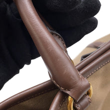 将图像加载到图库查看器中，PRADA Logo Jacquard 2-way Tote Bag Brown/KhakiBN1841 Leather Canvas
