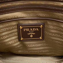 将图像加载到图库查看器中，PRADA Logo Jacquard 2-way Tote Bag Brown/KhakiBN1841 Leather Canvas
