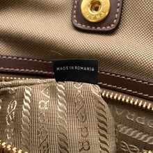 将图像加载到图库查看器中，PRADA Logo Jacquard 2-way Tote Bag Brown/KhakiBN1841 Leather Canvas
