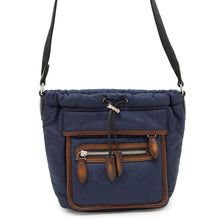 将图像加载到图库查看器中，Berluti Scritto Shoulder Bag Brown/Navy/Khaki Nylon Leather
