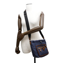 将图像加载到图库查看器中，Berluti Scritto Shoulder Bag Brown/Navy/Khaki Nylon Leather
