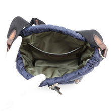 将图像加载到图库查看器中，Berluti Scritto Shoulder Bag Brown/Navy/Khaki Nylon Leather
