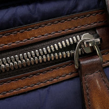 将图像加载到图库查看器中，Berluti Scritto Shoulder Bag Brown/Navy/Khaki Nylon Leather
