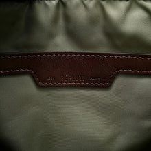 将图像加载到图库查看器中，Berluti Scritto Shoulder Bag Brown/Navy/Khaki Nylon Leather
