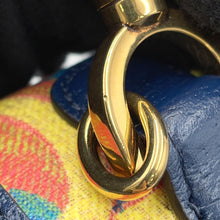 将图像加载到图库查看器中，GUCCI Bamboo 1947 GUCCI100 2-Way Handbag 100th Anniversary Model Blue/Orange678489 Bamboo Leather Size Medium
