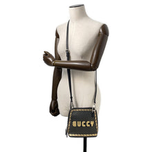 Load image into Gallery viewer, GUCCI GUCCY Print SEGA Collaboration Mini Shoulder Bag Black/Gold511189 Leather
