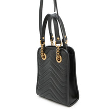 Load image into Gallery viewer, GUCCI ★GG Marmont Quilted Mini 2WAYHandbag Black696123 Leather
