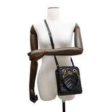 Load image into Gallery viewer, GUCCI ★GG Marmont Quilted Mini 2WAYHandbag Black696123 Leather
