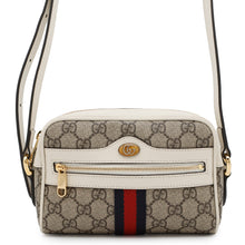 将图像加载到图库查看器中，GUCCI Ophidia GG Supreme Mini Shoulder Bag Beige/White517350 PVC Leather
