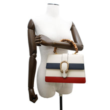 将图像加载到图库查看器中，GUCCI Dionysus 2-Way Handbag Ivory/Green/Red448075 Bamboo Leather
