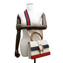 将图像加载到图库查看器中，GUCCI Dionysus 2-Way Handbag Ivory/Green/Red448075 Bamboo Leather
