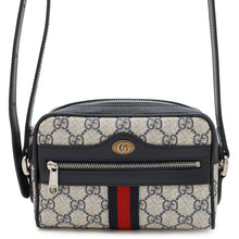 将图像加载到图库查看器中，GUCCI Ophidia GG Supreme Mini Shoulder Bag Beige/Navy517350 PVC Leather
