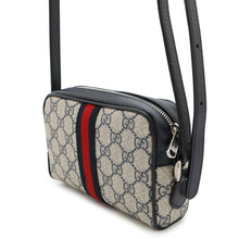将图像加载到图库查看器中，GUCCI Ophidia GG Supreme Mini Shoulder Bag Beige/Navy517350 PVC Leather
