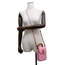 将图像加载到图库查看器中，GUCCI 3WAYShoulder Bag Pink702106 Bamboo Leather
