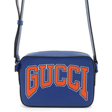 将图像加载到图库查看器中，GUCCI Logo Shoulder Bag Blue773190 Leather
