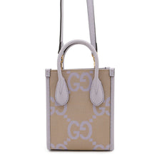 将图像加载到图库查看器中，GUCCI Jumbo GG 2WAY Shoulder Bag Beige/Purple671623 Canvas Leather
