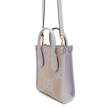 将图像加载到图库查看器中，GUCCI Jumbo GG 2WAY Shoulder Bag Beige/Purple671623 Canvas Leather
