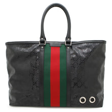 将图像加载到图库查看器中，GUCCI GG Imprime Cherie Line Tote Bag Black347987 PVC Leather
