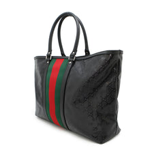 将图像加载到图库查看器中，GUCCI GG Imprime Cherie Line Tote Bag Black347987 PVC Leather
