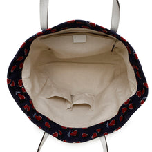 Load image into Gallery viewer, GUCCI Heartbeat Tote Bag Navy/Red282439 Canvas Leather

