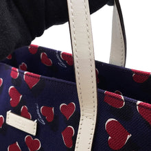 Load image into Gallery viewer, GUCCI Heartbeat Tote Bag Navy/Red282439 Canvas Leather
