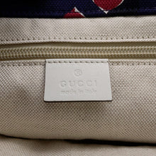 Load image into Gallery viewer, GUCCI Heartbeat Tote Bag Navy/Red282439 Canvas Leather
