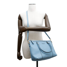 将图像加载到图库查看器中，GUCCI MicroGuccissima 2WAYHandbag Light Blue449656 Leather
