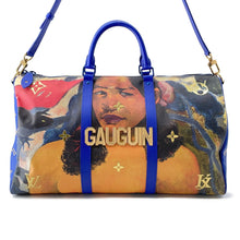 将图像加载到图库查看器中，LOUIS VUITTON Keepall Bandouliere Blue Masters collection Size 50
