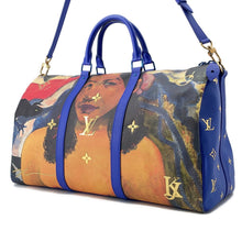 将图像加载到图库查看器中，LOUIS VUITTON Keepall Bandouliere Blue Masters collection Size 50
