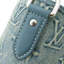 将图像加载到图库查看器中，LOUIS VUITTON Weekend tote BlueM22537 Monogram Washed Denim Size NM
