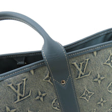 将图像加载到图库查看器中，LOUIS VUITTON Weekend tote BlueM22537 Monogram Washed Denim Size NM
