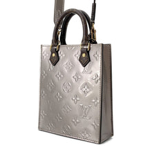 Load image into Gallery viewer, LOUIS VUITTON Petit Sac Plat MetalicTaupe Grey/GrayM90564 Monogram Vernis Leather
