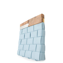 Load image into Gallery viewer, Bottega Veneta Maxi INTRECCIATO BV Snap Clutch Bag Ice blue647747 Leather Wood
