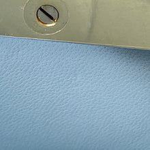 Load image into Gallery viewer, Bottega Veneta Maxi INTRECCIATO BV Snap Clutch Bag Ice blue647747 Leather Wood

