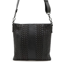 将图像加载到图库查看器中，Bottega Veneta INTRECCIATO Shoulder Bag Black Leather
