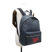 将图像加载到图库查看器中，Dior Backpack Stüssy collaboration Navy Leather
