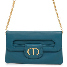 将图像加载到图库查看器中，Dior Caro ChainShoulder Clutch Bag BlueM8641U Leather

