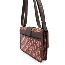 将图像加载到图库查看器中，Dior Oblique Montaigne Shoulder Bag Bordeaux Canvas Leather
