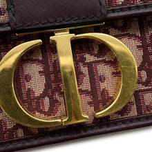 将图像加载到图库查看器中，Dior Oblique Montaigne Shoulder Bag Bordeaux Canvas Leather
