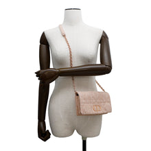 将图像加载到图库查看器中，Dior Caro ChainShoulder Bag Pink Tweed
