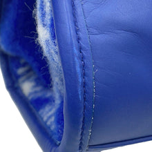 Load image into Gallery viewer, BURBERRY Check Shopper Tote Bag Blue8075132 Wool Leather

