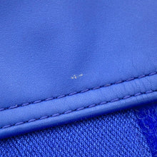 Load image into Gallery viewer, BURBERRY Check Shopper Tote Bag Blue8075132 Wool Leather

