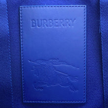 Load image into Gallery viewer, BURBERRY Check Shopper Tote Bag Blue8075132 Wool Leather

