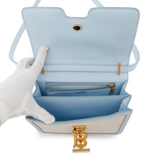 将图像加载到图库查看器中，BURBERRY TB logo Shoulder Bag Beige/Light Blue Canvas Leather
