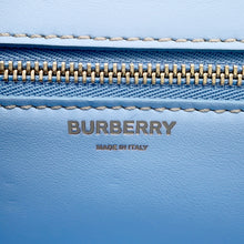 将图像加载到图库查看器中，BURBERRY TB logo Shoulder Bag Beige/Light Blue Canvas Leather
