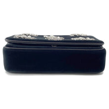 Load image into Gallery viewer, BURBERRY Lola Bag TB Logo Crystal Bag Black Velvet Rhinestone
