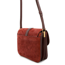 将图像加载到图库查看器中，SAINT LAURENT PARIS Satchel Monogram Allover Shoulder Bag Bordeaux568604 Suede leather Size Small
