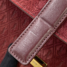 将图像加载到图库查看器中，SAINT LAURENT PARIS Satchel Monogram Allover Shoulder Bag Bordeaux568604 Suede leather Size Small
