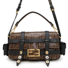 Load image into Gallery viewer, FENDI Flower Zucca Bucket Shoulder Bag Brown/Black8BR777 Leather coated Canvas

